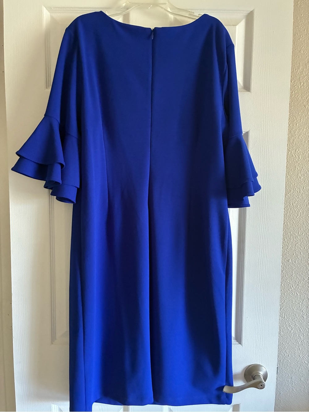 Liz Claiborne Cobalt Blue Tiered Ruffle Sleeve Midi Dress - Picture 5 of 5